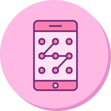 Mobil Desen Kilit simgesi, vektör illüstrasyonu