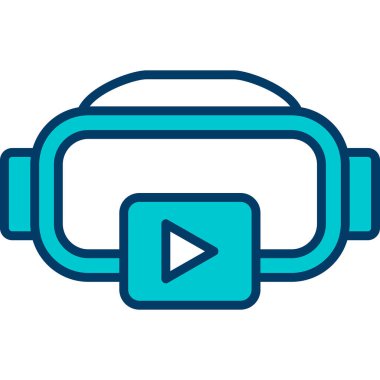 vr gözlük simgesi vektör illüstrasyonu