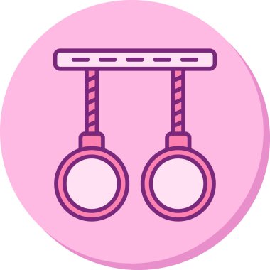 Modern Jimnastik Halkaları simgesinin vektör çizimi            