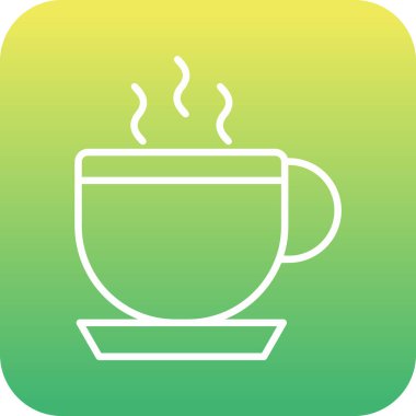 Kahve Kupası web simgesi, vektör çizim 