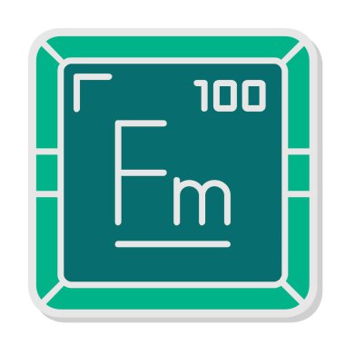 Fermium kimyasal elementi basit simge web illüstrasyonu