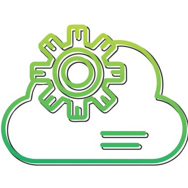 Bulut hesaplama. Web simgesi, vektör illüstrasyonu