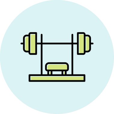 Bench Press simge vektör illüstrasyon tasarımı 