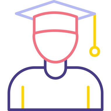 Öğrenci. Web simgesi basit illüstrasyon 