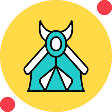 kamp çadırı simgesi web basit illüstrasyon