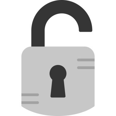 kilit düz simge vektör çizim