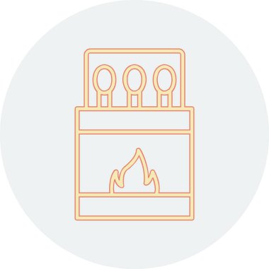 Kibrit. Web simgesi basit illüstrasyon 