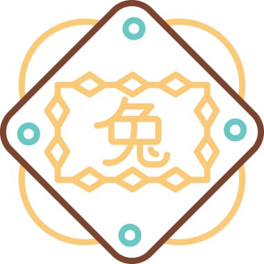 Çin Zodiac Tavşan sembolü, vektör illüstrasyonu