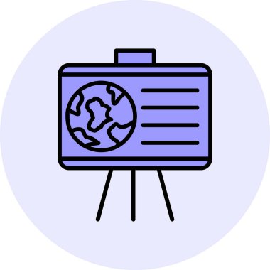 Coğrafya web simgesi, vektör illüstrasyonu