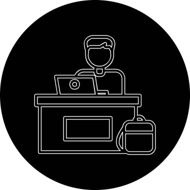 ofis çalışanı simgesi vektör illüstrasyon