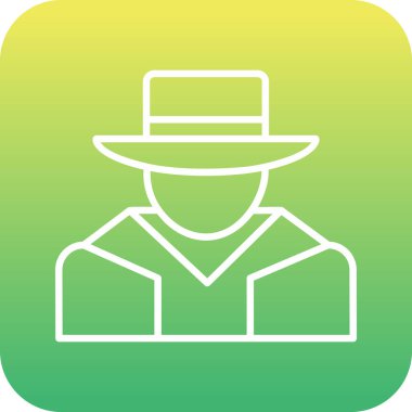 Şapkalı adam. Web simgesi basit illüstrasyon