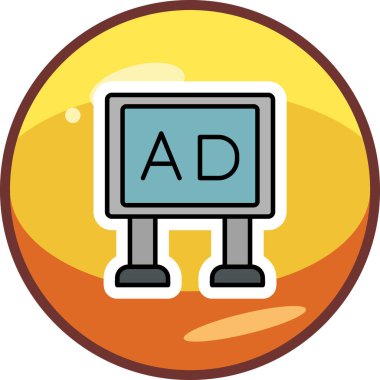 Poster ağ simgesi, vektör illüstrasyonu