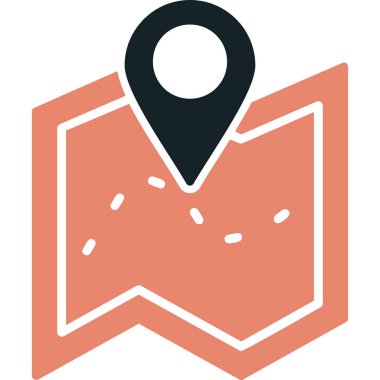 harita simgesinin vektör illüstrasyonu 