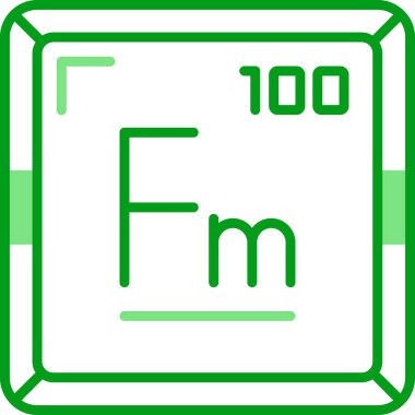 Fermium kimyasal elementi basit simge web illüstrasyonu