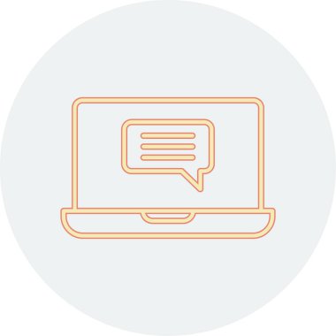 Çevrimiçi İletişim simgesi vektör illüstrasyonu