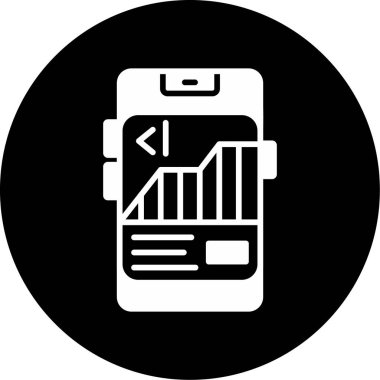 Ekranda hisse senedi olan cep telefonu, web illüstrasyonu