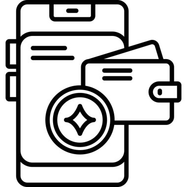 M-cüzdan simgesi basit vektör çizim