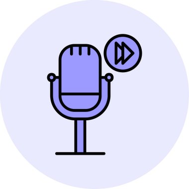 Podcast İleri sar. Web simgesi vektör illüstrasyonu        