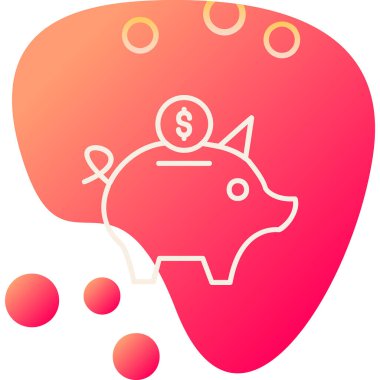 domuz kumbarası ikon vektör çizimi 