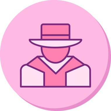 Şapkalı adam. Web simgesi basit illüstrasyon