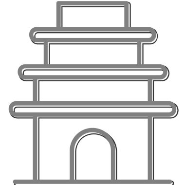 Tapınak binası Web simgesi basit illüstrasyon