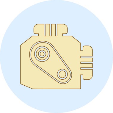 Araba Motoru Web simgesi, vektör illüstrasyonu