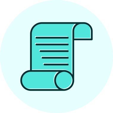 Kağıt parşömen. Web simgesi basit illüstrasyon                