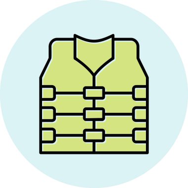 Can yeleği. Web simgesi basit illüstrasyon