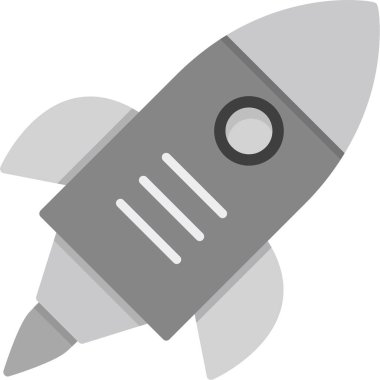 Roket. Web simgesi basit illüstrasyon 