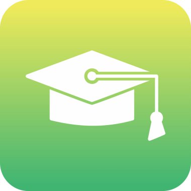 Mortarboard web simgesi basit illüstrasyon