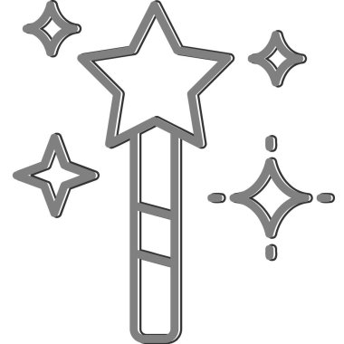 Sihirli değnek simgesinin vektör çizimi