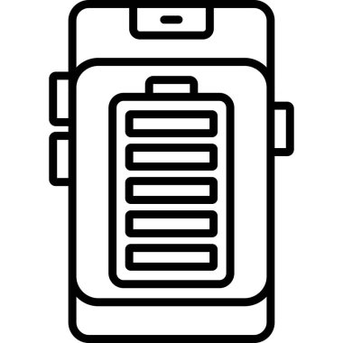 Tam Batarya Simgesi Basit Vektör İllüstrasyonu