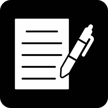 belge ve kalem simgesi düz tasarım