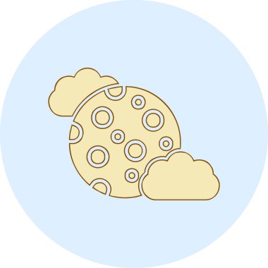 Dolunay simgesi, vektör illüstrasyonu