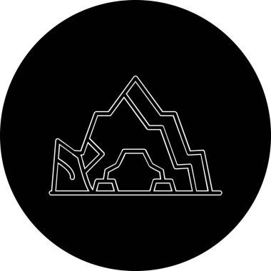 mağara ikonu vektör illüstrasyonu