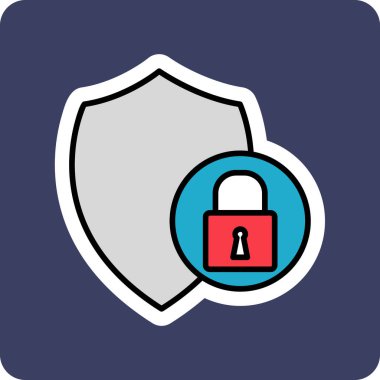 güvenlik simgesi vektör illüstrasyonu 