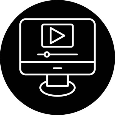 Video oynatıcı ikon vektör illüstrasyonu 