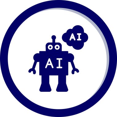 ai robot simgesi, vektör illüstrasyonu basit tasarım