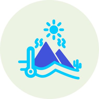 İklim değişikliği, sıcak hava ikonu vektör illüstrasyonu