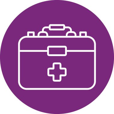 İlk Yardım Kit web simgesi, vektör illüstrasyonu 