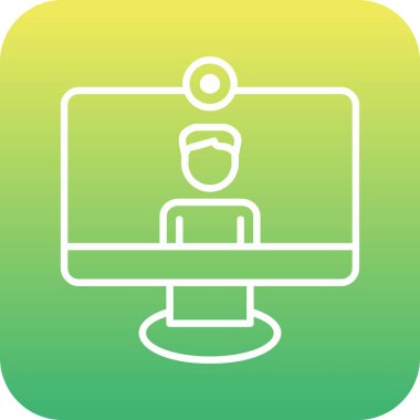 çevrimiçi konferans, illüstrasyon, vektör simgesi