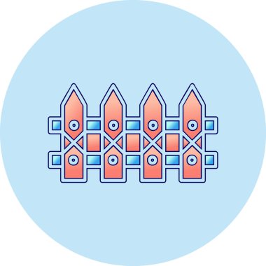 çit web simgesi, vektör çizim