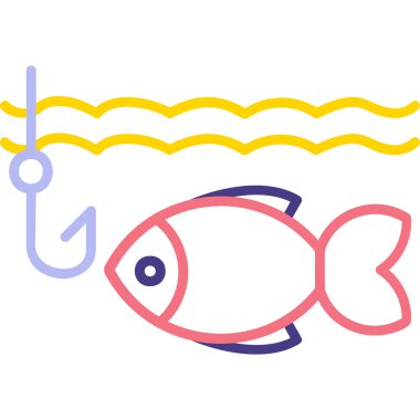 balık ağı simgesi basit illüstrasyon