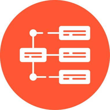 İş diyagramı simgesi. Ağ şeması simgesi. Veritabanı sembolü, vektör illüstrasyonu