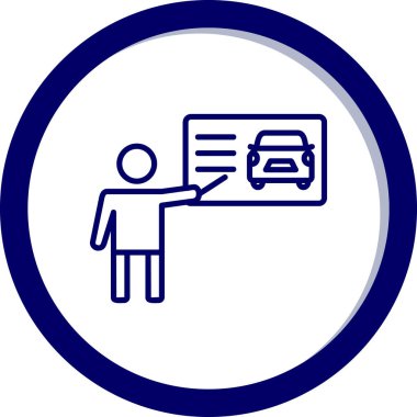 Otomatik eğitmen web simgesi, vektör illüstrasyonu