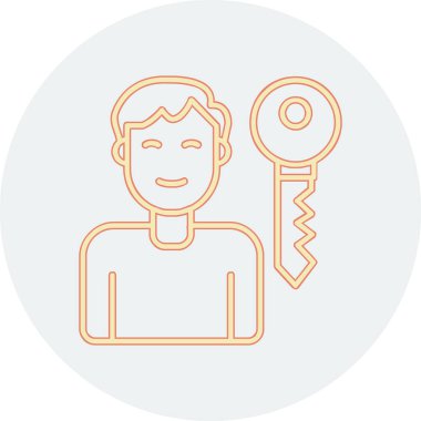 anahtar kişi ikon vektör illüstrasyonu  