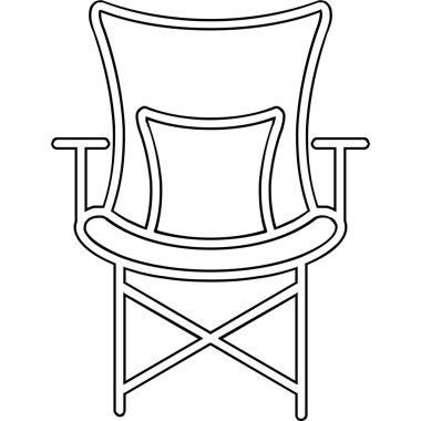 Kamp Sandalyesi Web simgesi, vektör illüstrasyonu