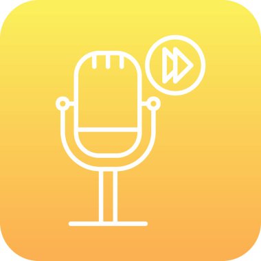 Podcast İleri sar. Web simgesi vektör illüstrasyonu        