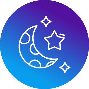 Yıldızlı ay. Web simgesi basit illüstrasyon 