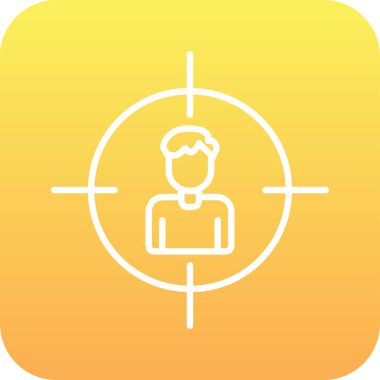 İnsan hedef simgesi, vektör illüstrasyonu basit tasarım